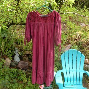 Vintage Embroidered Bohemian Tent Dress | One Size Fits Most